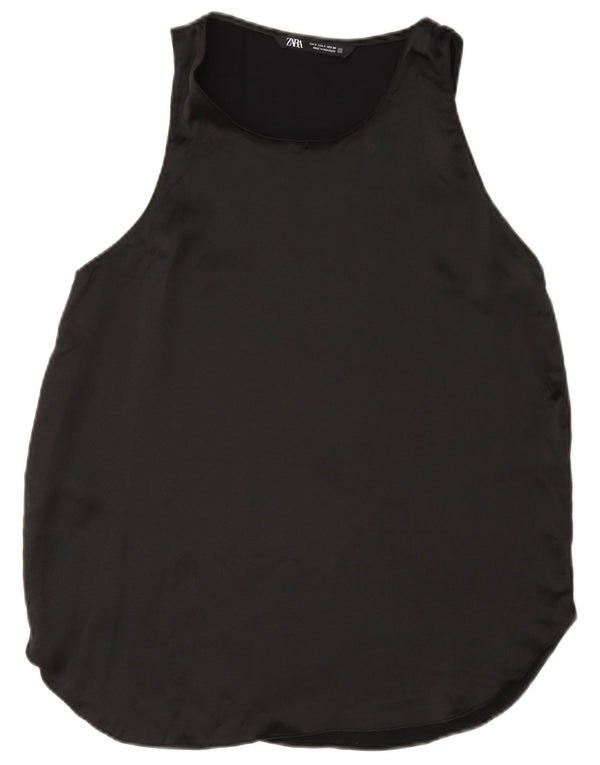 Zara Womens Sleeveless Blouse Top UK 10 Small Black