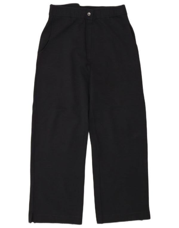 Calça feminina Massimo Dutti cintura alta com perna larga médio W28 L28 azul marinho