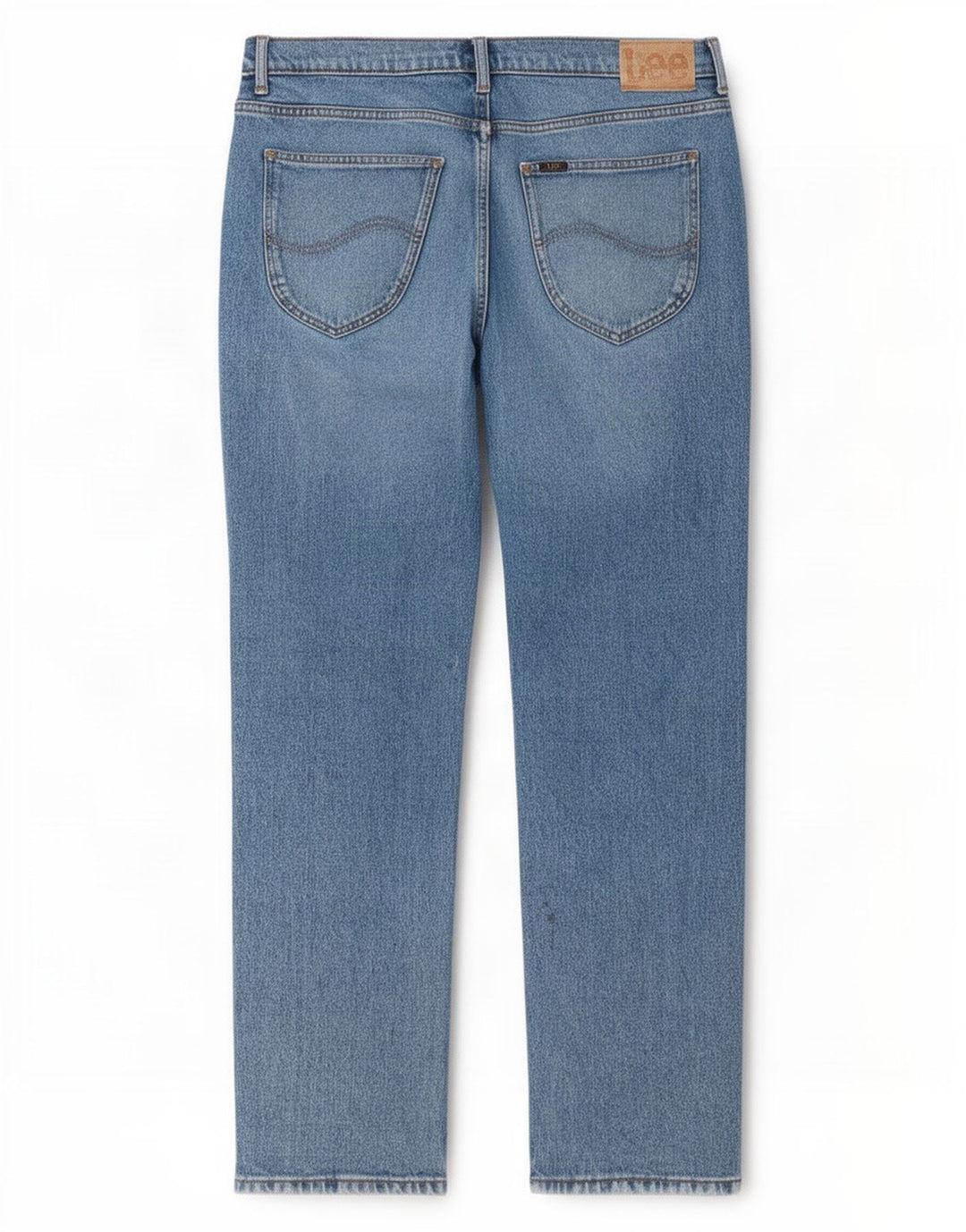 Lee Mens West Straight Jeans W34 L32 Azul Algodão