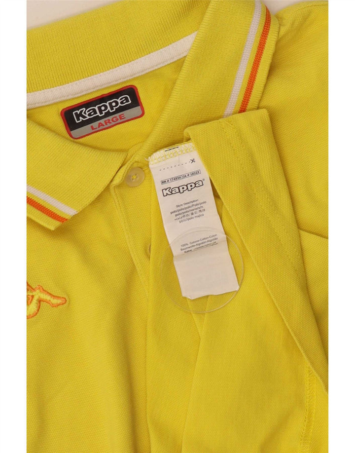 Camisa polo masculina Kappa grande algodão listrado amarelo