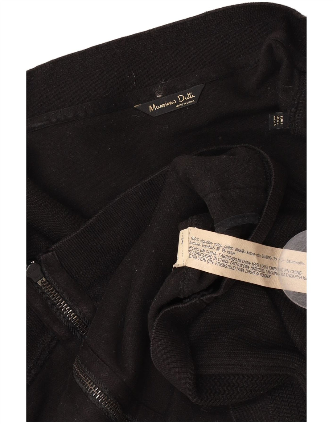 Suéter cardigã masculino Massimo Dutti grande algodão preto