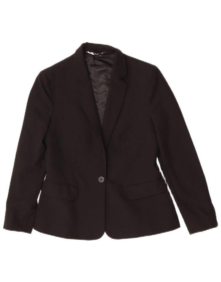 Jaqueta blazer feminina Topshop com 1 botão UK 6 XS poliéster preto