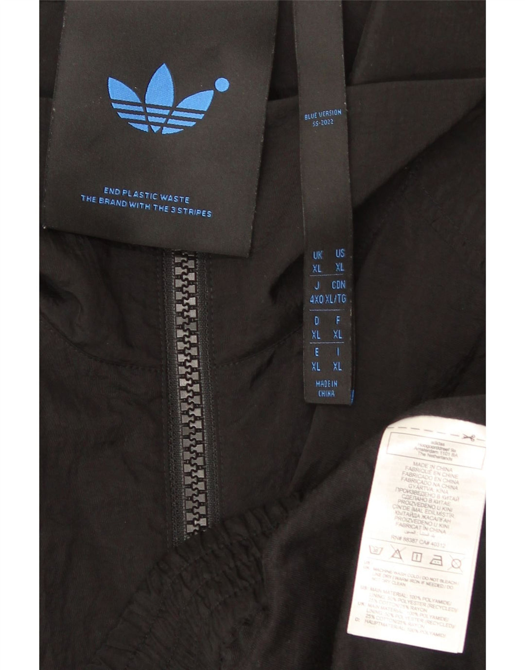 Adidas Mens Loose Fit Bomber Jacket UK 42 XL Preto Poliamida