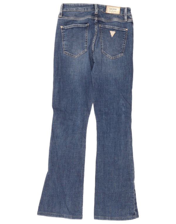 Guess Calça jeans feminina cintura alta bootcut W28 L28 azul algodão