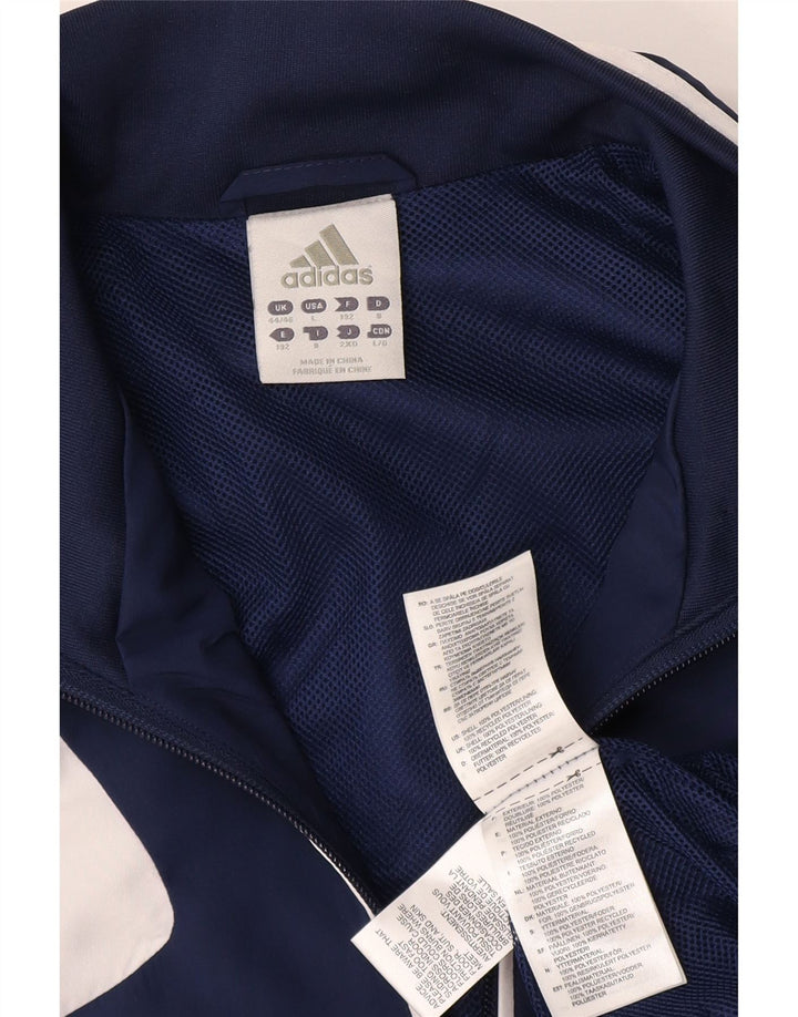 Adidas Mens Treino Top Jaqueta Grande Azul Marinho Colorblock Poliéster