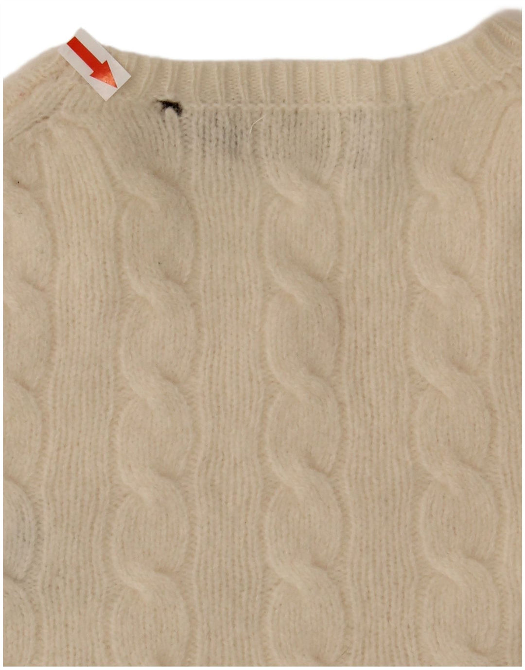 Polo Ralph Lauren Suéter feminino com gola redonda e gola redonda, tamanho médio, off white