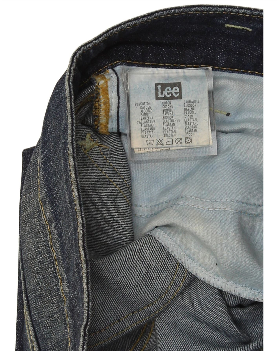Lee Womens Leola Bootcut Jeans W28 L32 Azul Marinho Algodão