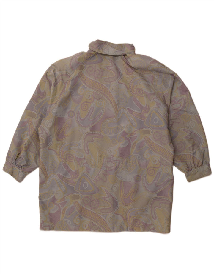 Casaco corta-vento feminino VINTAGE com padrão abstrato UE 42 grande multicolorido