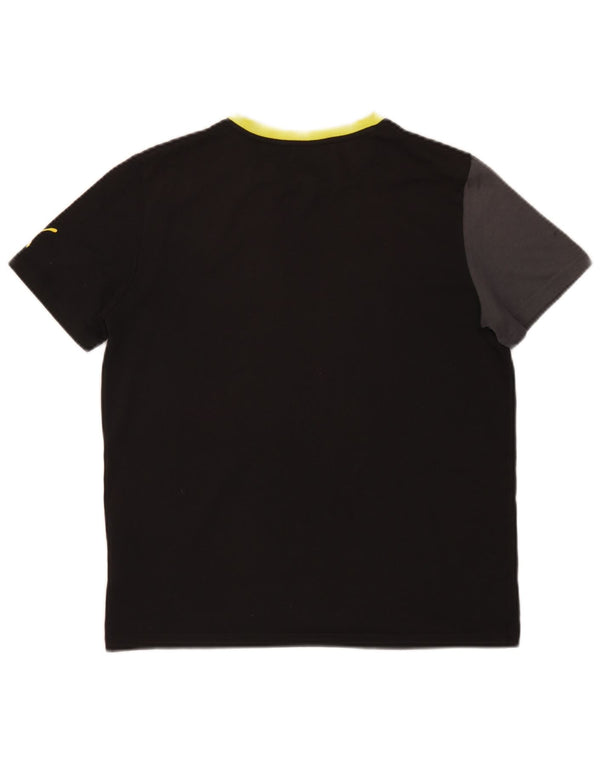 Camiseta Gráfica Puma Boys Top 15-16 Anos Cor Preta Bloqueio de Cores Poliéster
