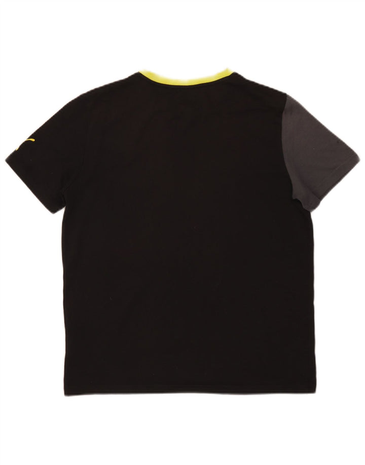 Camiseta Gráfica Puma Boys Top 15-16 Anos Cor Preta Bloqueio de Cores Poliéster