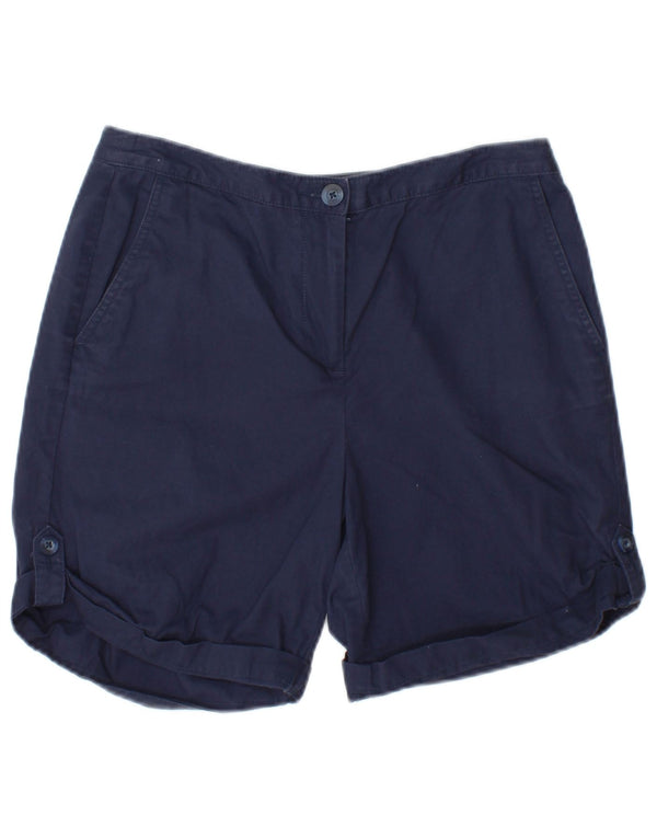 Shorts chino feminino Marks & Spencer Reino Unido 10 pequeno W27 algodão azul marinho