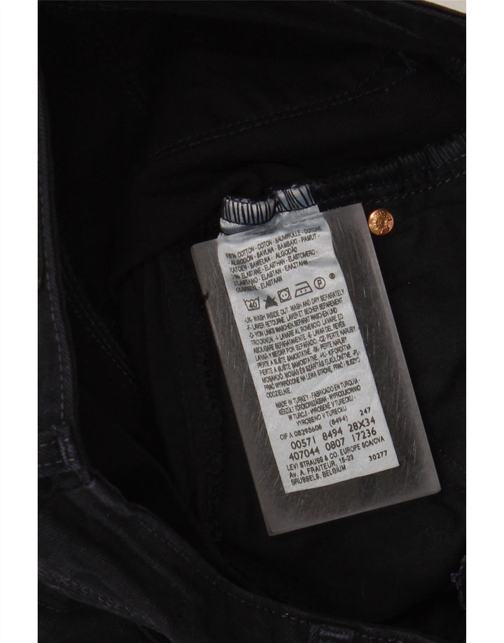 Levi's feminino 571 slim jeans w28 l27 algodão preto