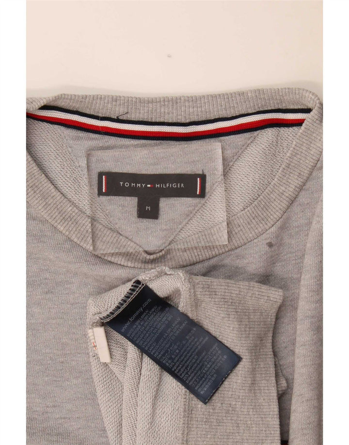 Tommy Hilfiger moletom gráfico masculino jumper médio cinza colorblock