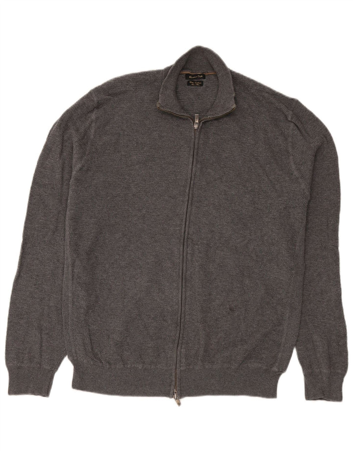 Suéter masculino Massimo Dutti com zíper completo XL cinza