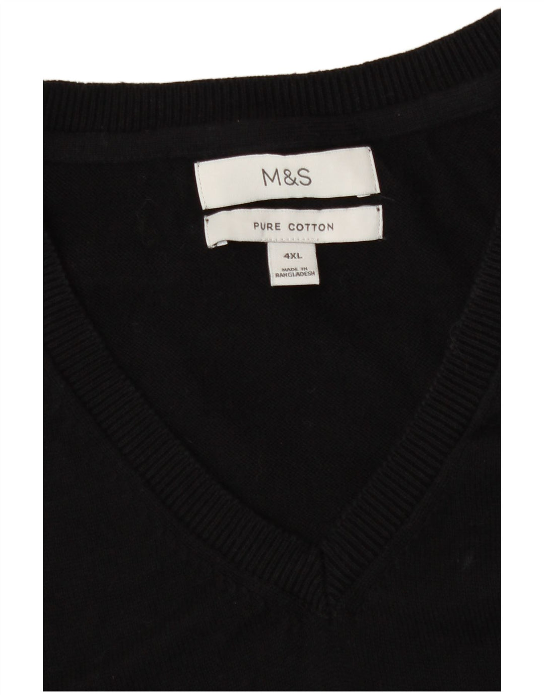 Regata masculina Marks & Spencer com colete 4XL de algodão preto