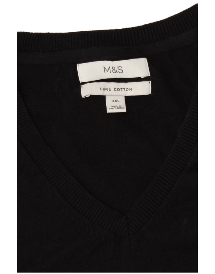 Regata masculina Marks & Spencer com colete 4XL de algodão preto