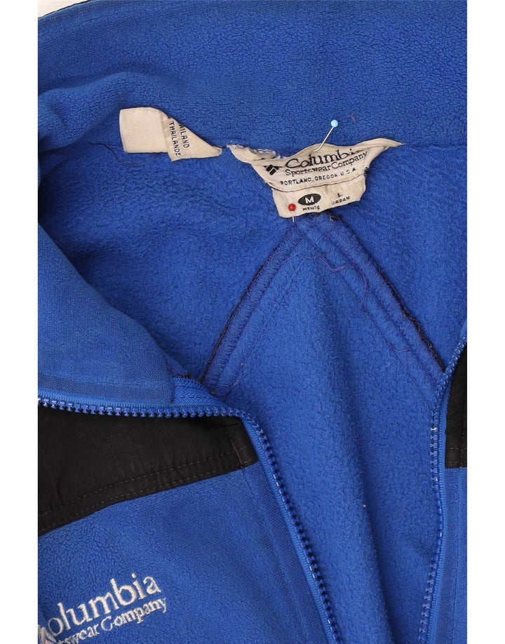 Jaqueta masculina Columbia Titanium Fleece UK 38 bloco colorido azul médio