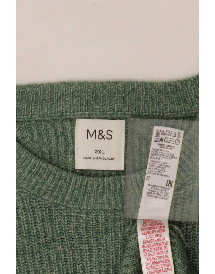 Suéter masculino Marks & Spencer com gola redonda 2XL poliamida verde