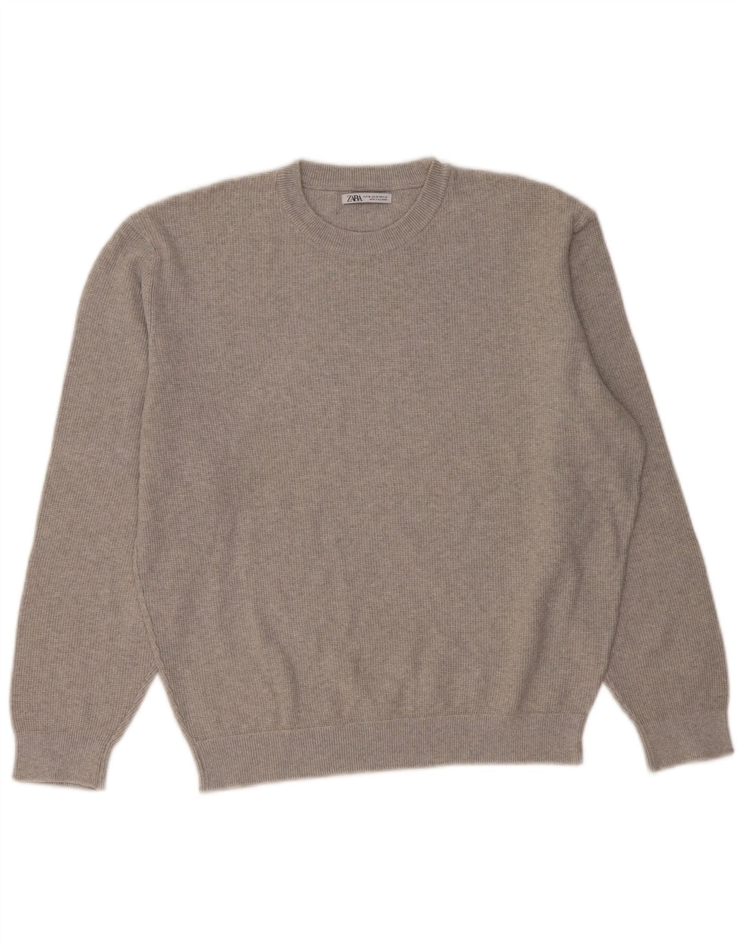 Zara Suéter feminino com gola redonda e gola redonda UK 18 XL cinza