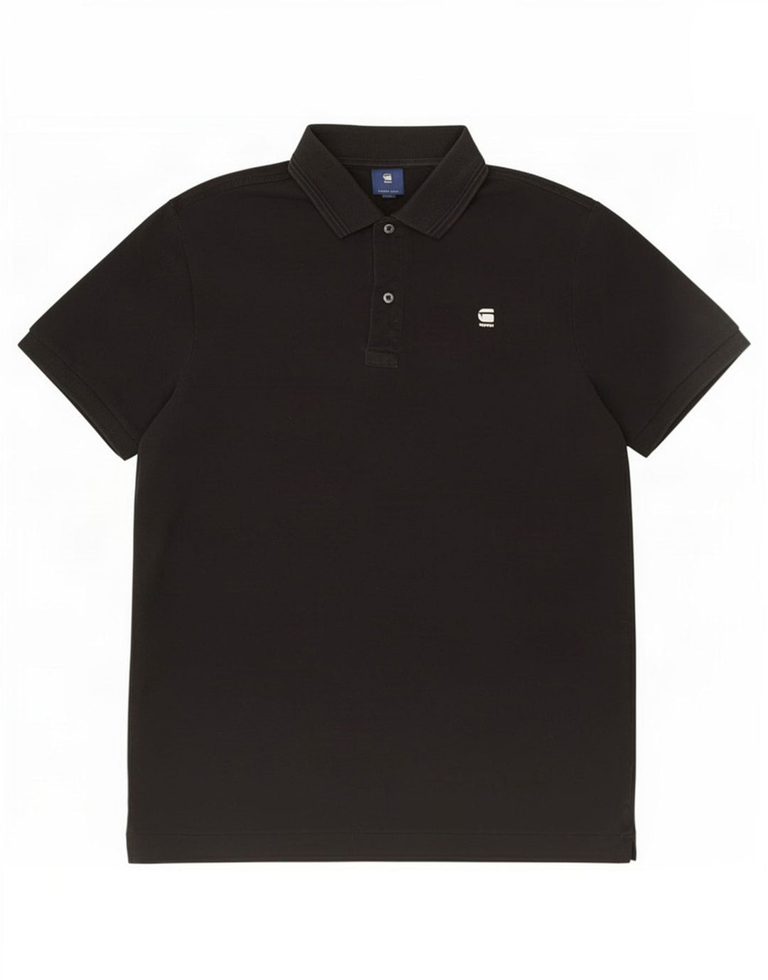 Camisa polo masculina G-Star de algodão preto médio