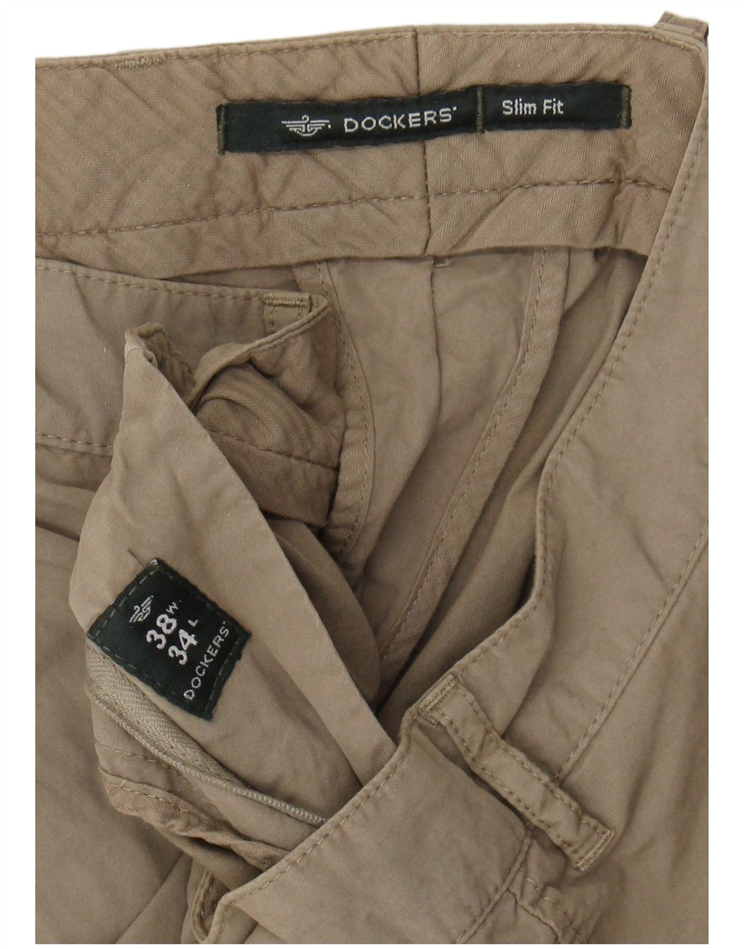 DOCKERS Calça Chino Masculina Slim W38 L31 Algodão Cáqui