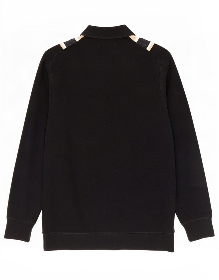 Suéter masculino Marks & Spencer com gola polo e bloco colorido preto médio