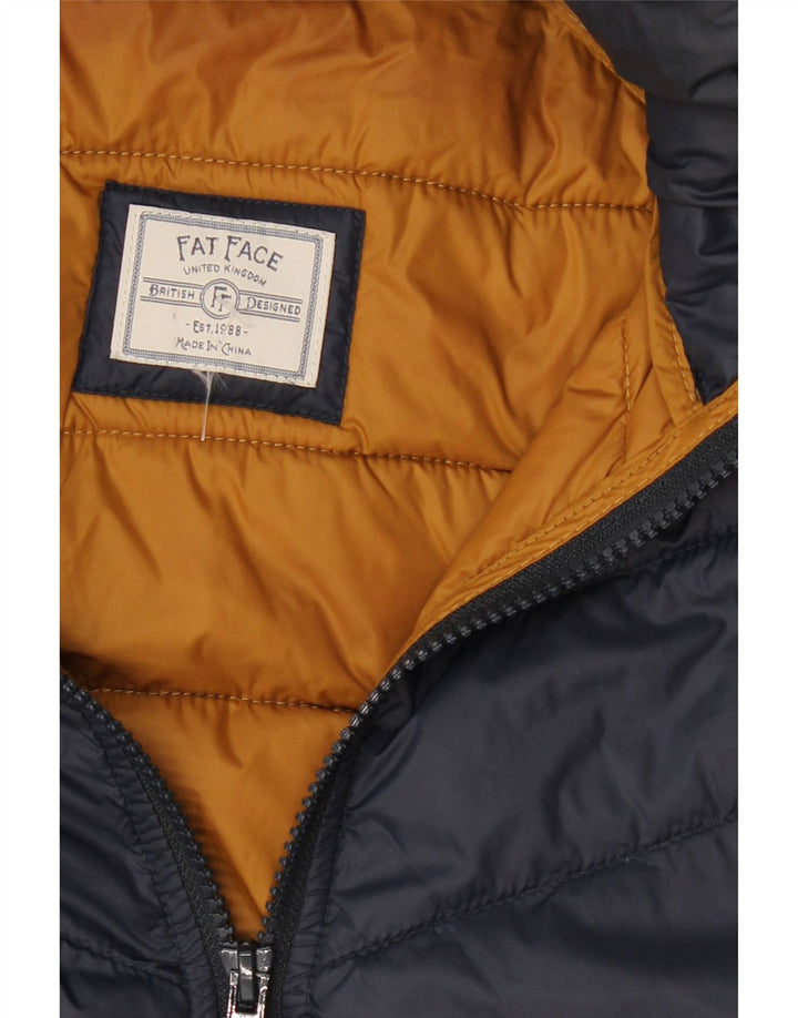 Jaqueta acolchoada com capuz feminina Fat Face UK 14 azul marinho médio