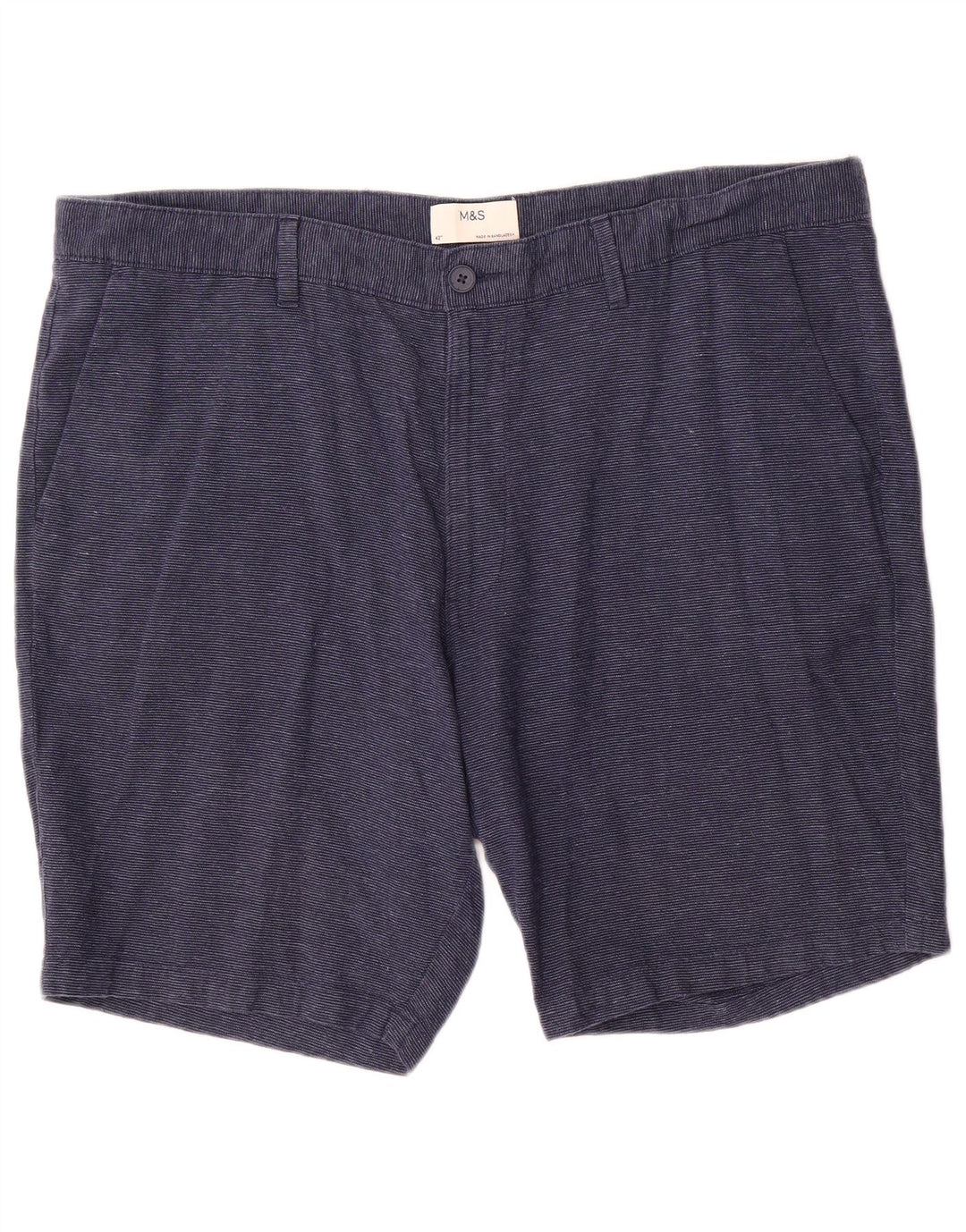 Shorts chino masculino Marks & Spencer W42 2XL linho azul