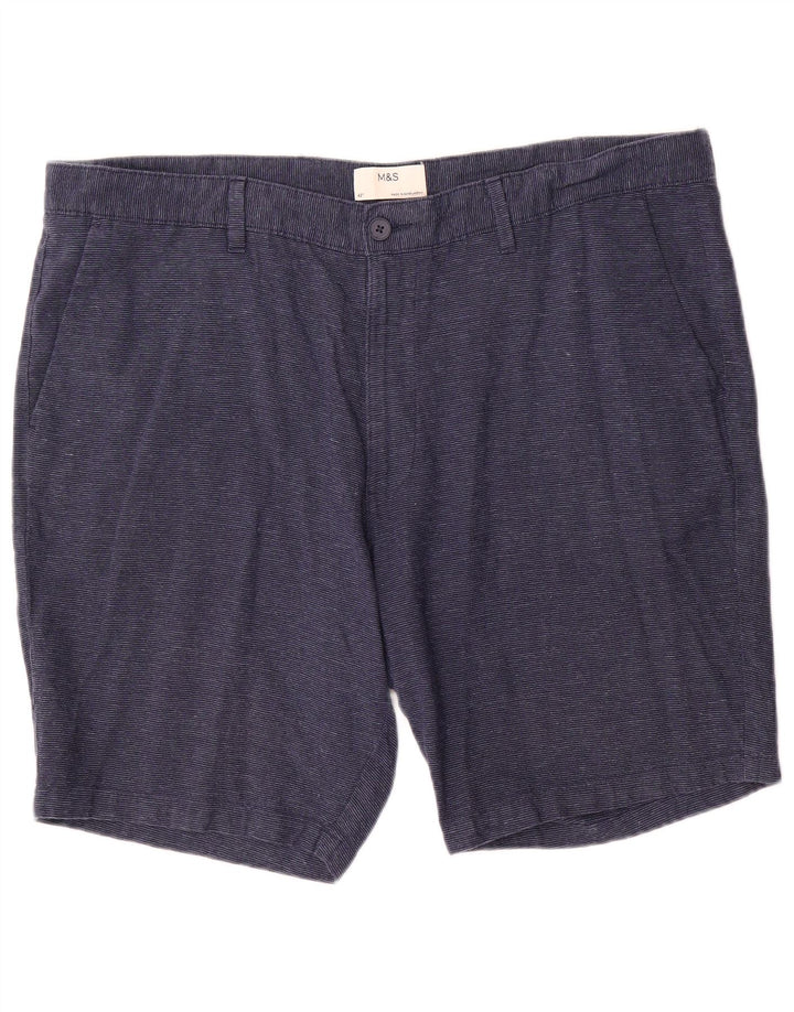 Shorts chino masculino Marks & Spencer W42 2XL linho azul