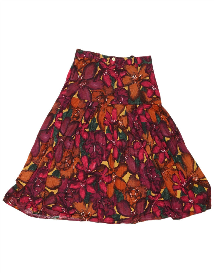 Saia feminina vintage linha A IT 42 médio W26 floral multicolorido