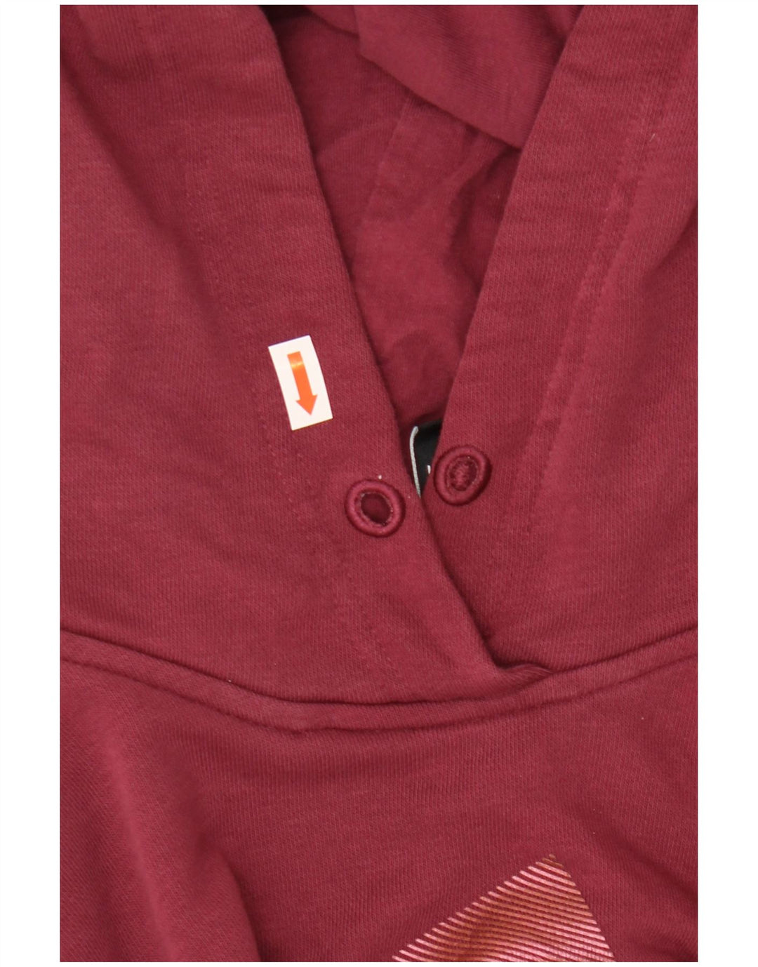 ADIDAS Womens Oversized Crop Graphic Hoodie Jumper Reino Unido 8/10 Pequeno Borgonha