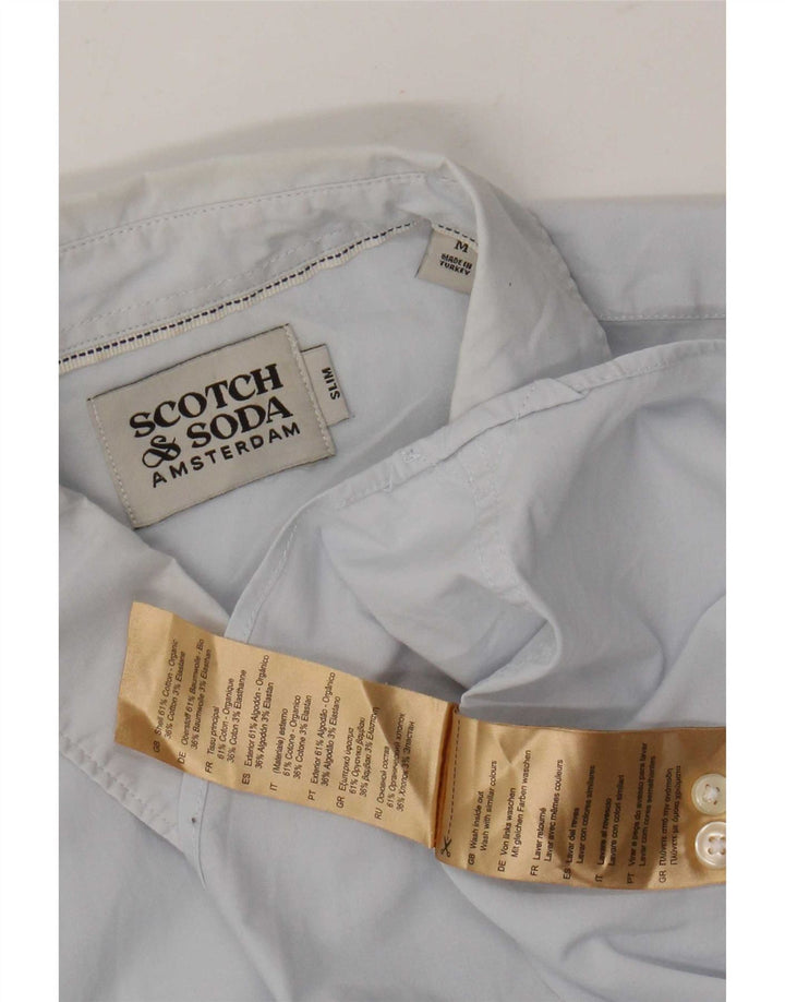 Camisa masculina Slim Fit Scotch & Soda de algodão azul médio