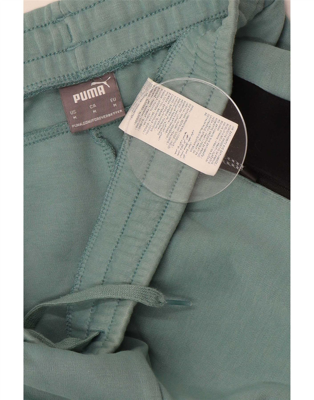 Calça de treino masculina Puma verde médio colorblock algodão