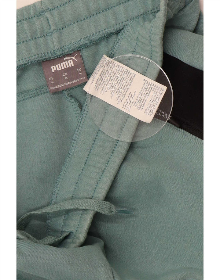 Calça de treino masculina Puma verde médio colorblock algodão