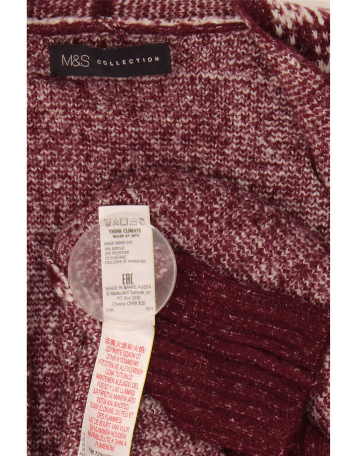 Suéter cardigã feminino Longline da Marks & Spencer Reino Unido 12 médio Borgonha
