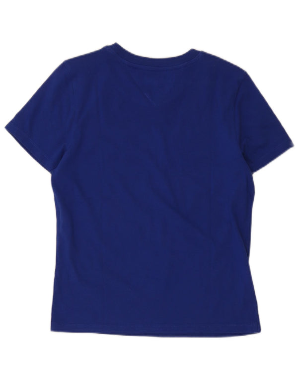 Camiseta feminina Tommy Jeans com estampa gráfica UK 10 algodão azul pequeno