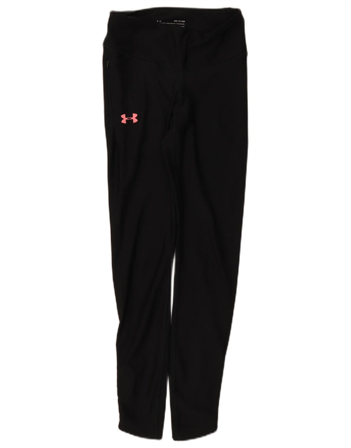 Under Armour Womens Heat Gear Graphic Leggings Reino Unido 10 Pequeno Preto