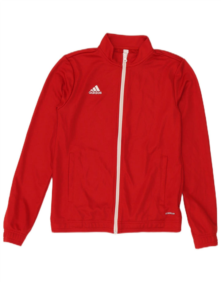 Adidas Womens Aeroready Tracksuit Top Jacket Reino Unido 8/10 Pequeno Poliéster Vermelho