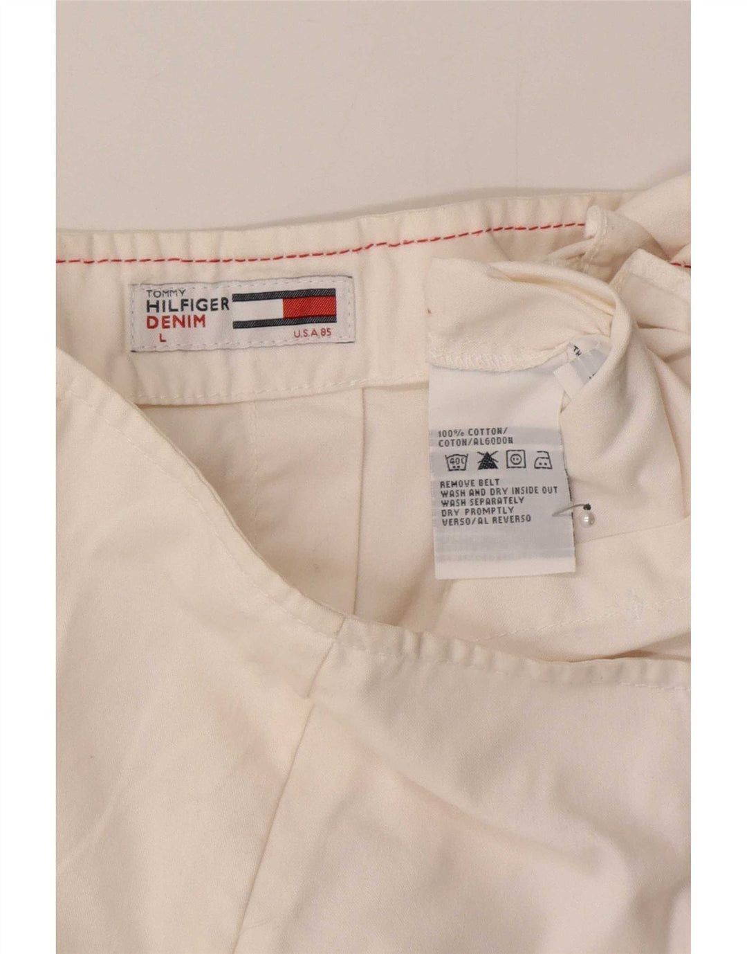 Minissaia feminina Tommy Hilfiger grande W32 algodão branco