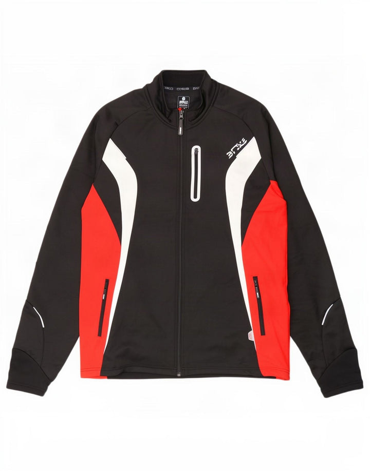 Jaqueta masculina de treino BRIKO grande poliéster colorblock preto