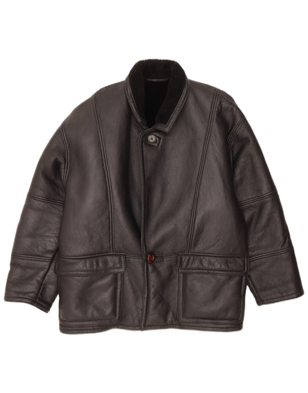 Jaqueta masculina vintage Shearling IT 48 média preta