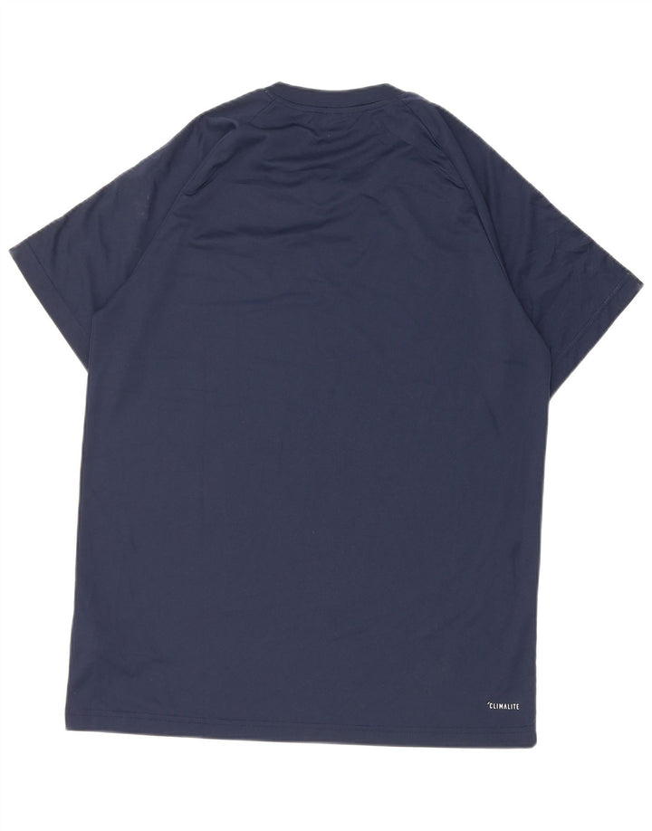 Camiseta masculina Adidas Climalite Top médio azul marinho poliéster