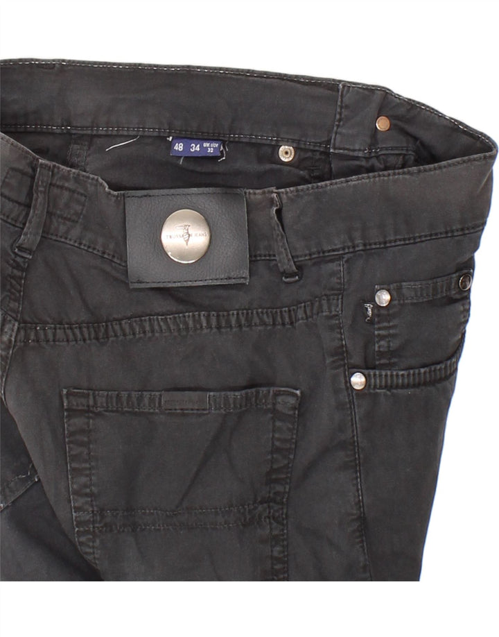 TRUSSARDI Womens Straight Casual Trousers W32 L31  Black Cotton Vintage Trussardi and Second-Hand Trussardi from Messina Hembry 