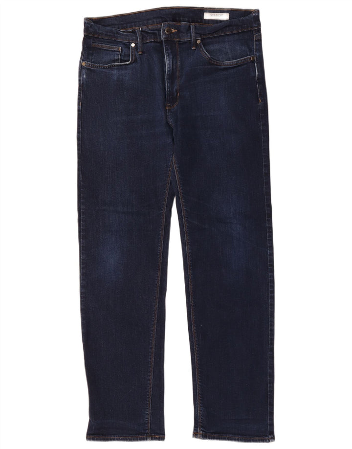 Jeans retos masculinos Marks & Spencer W34 L31 algodão azul marinho