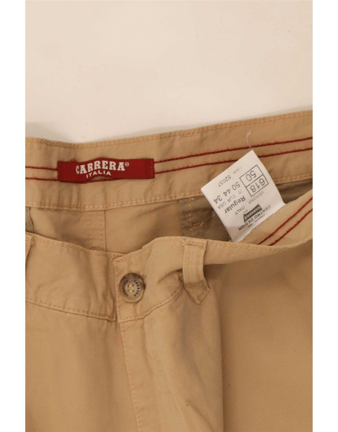 Carrera Mens 618 Cargo Shorts W34 Grande Algodão Bege