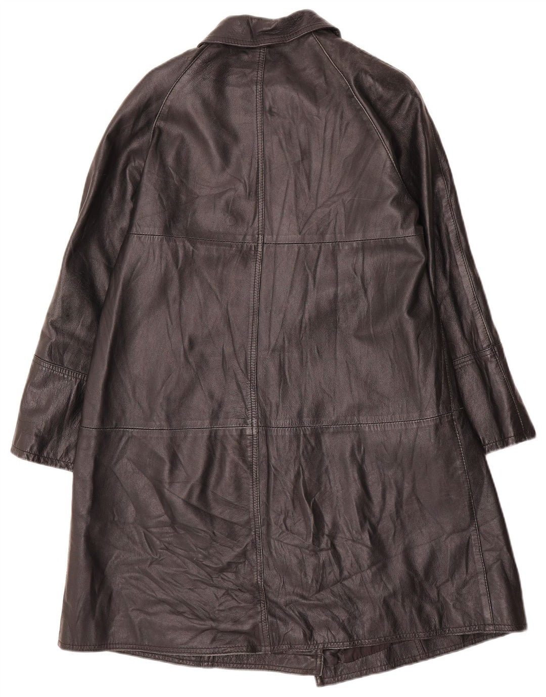 Casaco de couro feminino vintage IT 42 médio preto