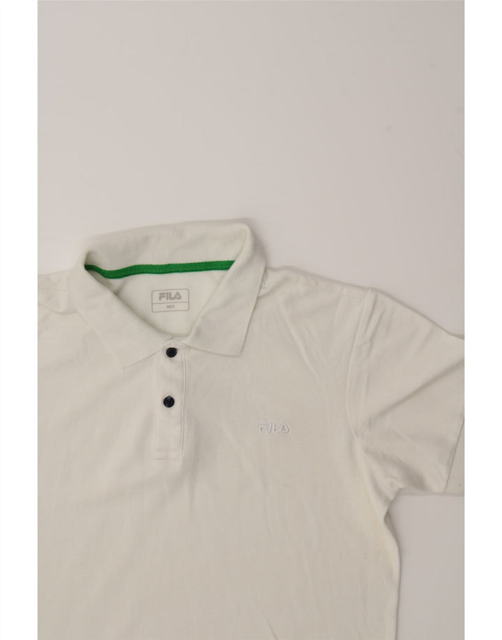 FILA Mens Polo Shirt IT 48 Small White Cotton Vintage Fila and Second-Hand Fila from Messina Hembry 