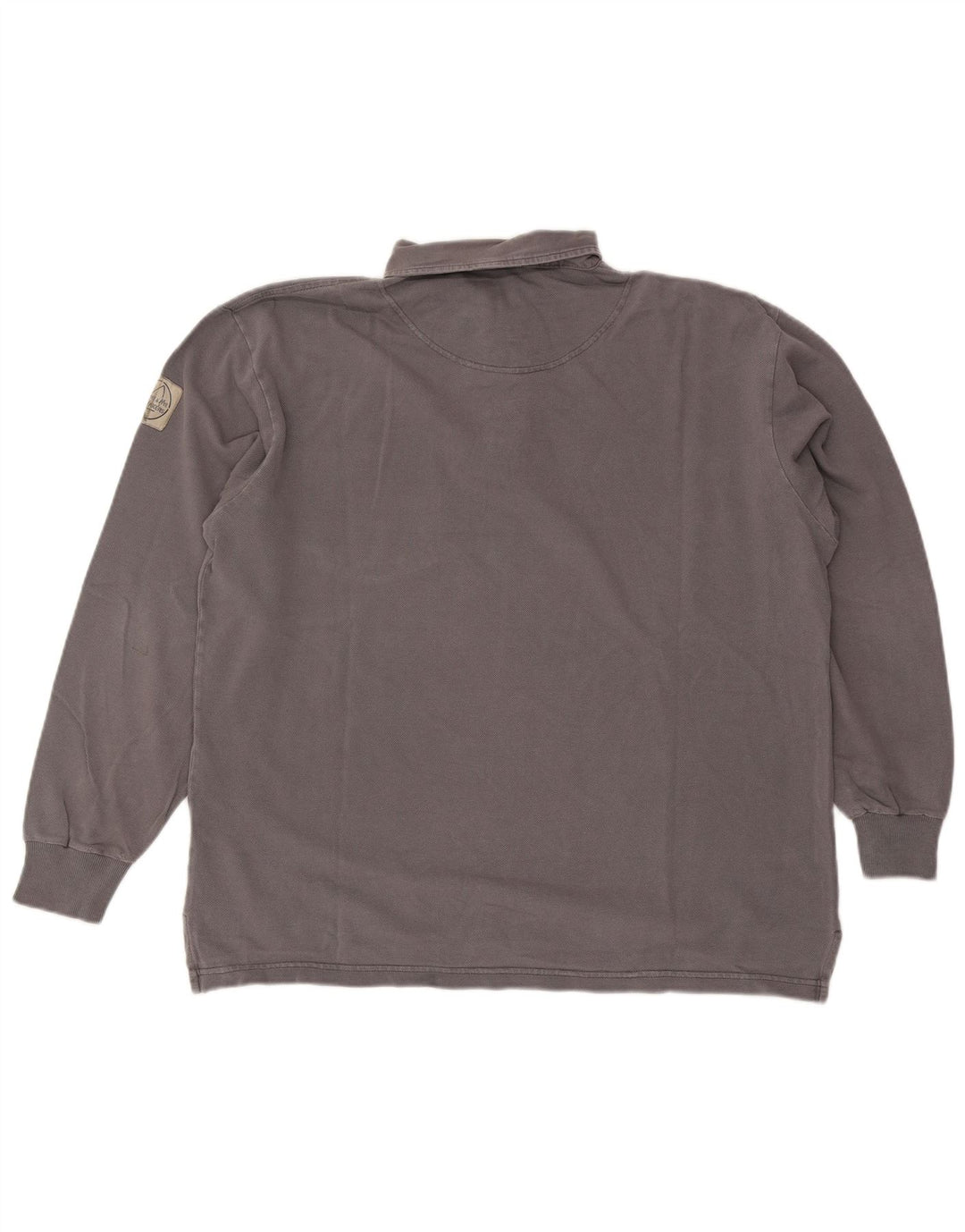 Camisa polo masculina Murphy & Nye Sailmakers de manga comprida e ajuste solto cinza médio