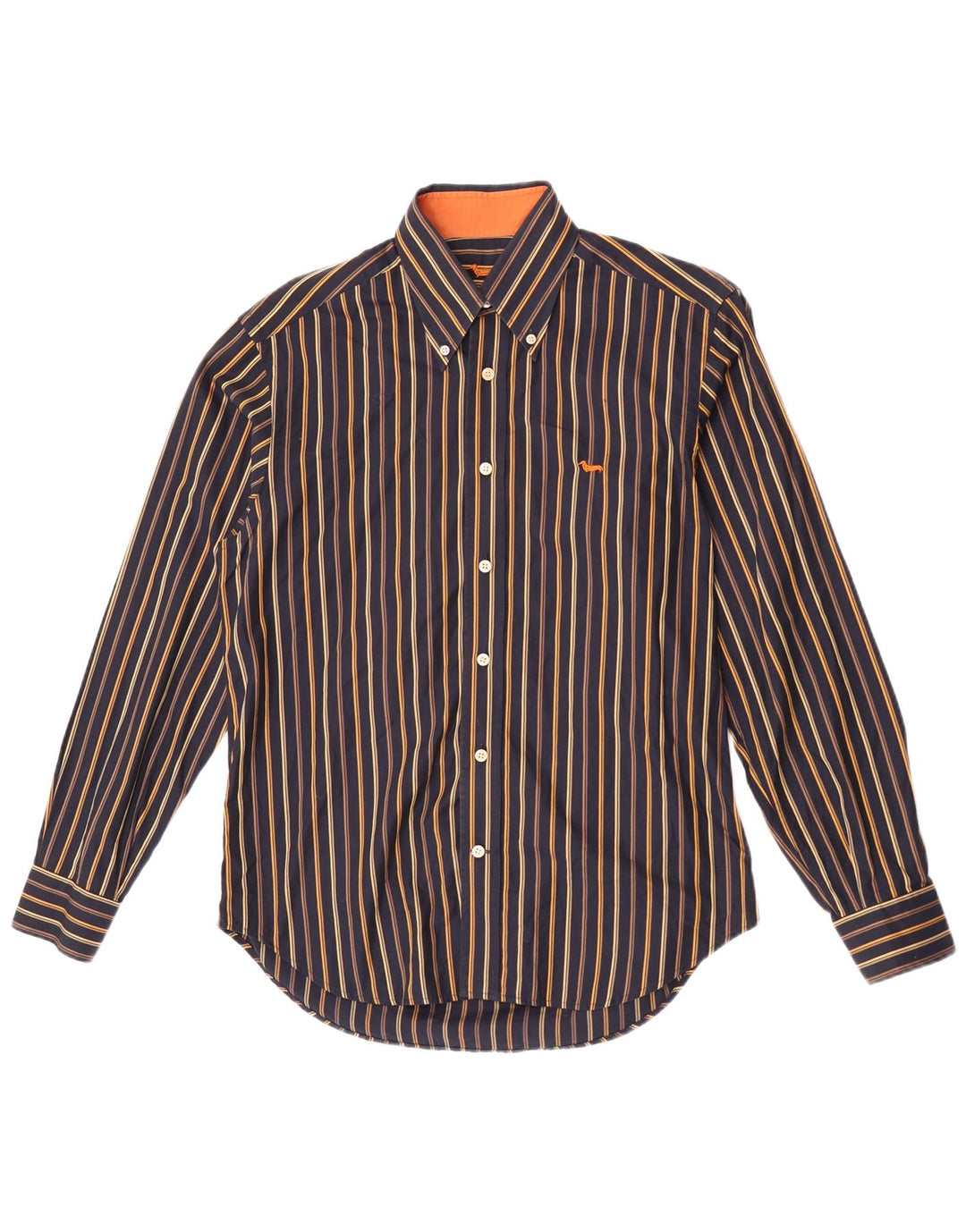 Camisa masculina Harmont & Blaine de algodão listrado azul marinho médio