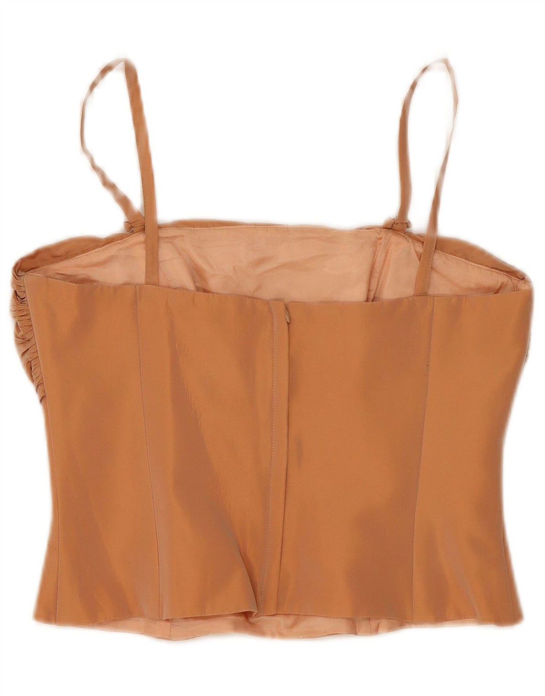 Conjunto de saia feminina vintage de 2 peças IT 44 médio W28 acetato bege